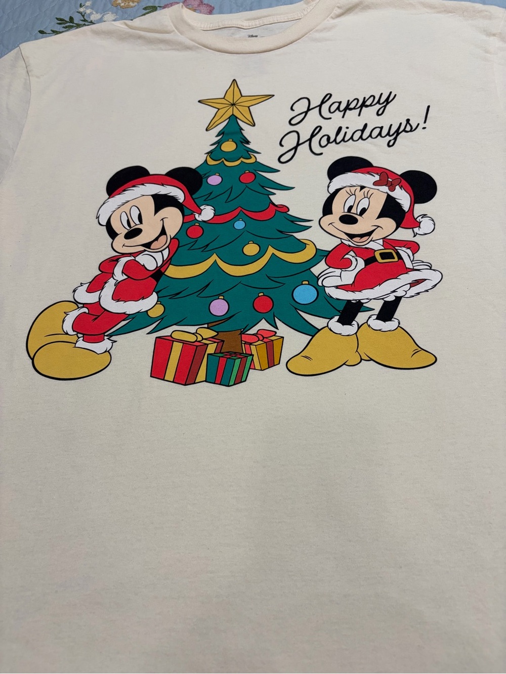 Mickey & Friends Disney Holidays Mickey & Minnie Unisex PreOwned TShirt Size XL